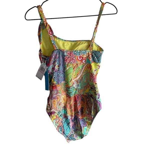New! Bleu Rod Beattie One Shoulder Boho Paradise Swim Suit - Picture 2 of 9